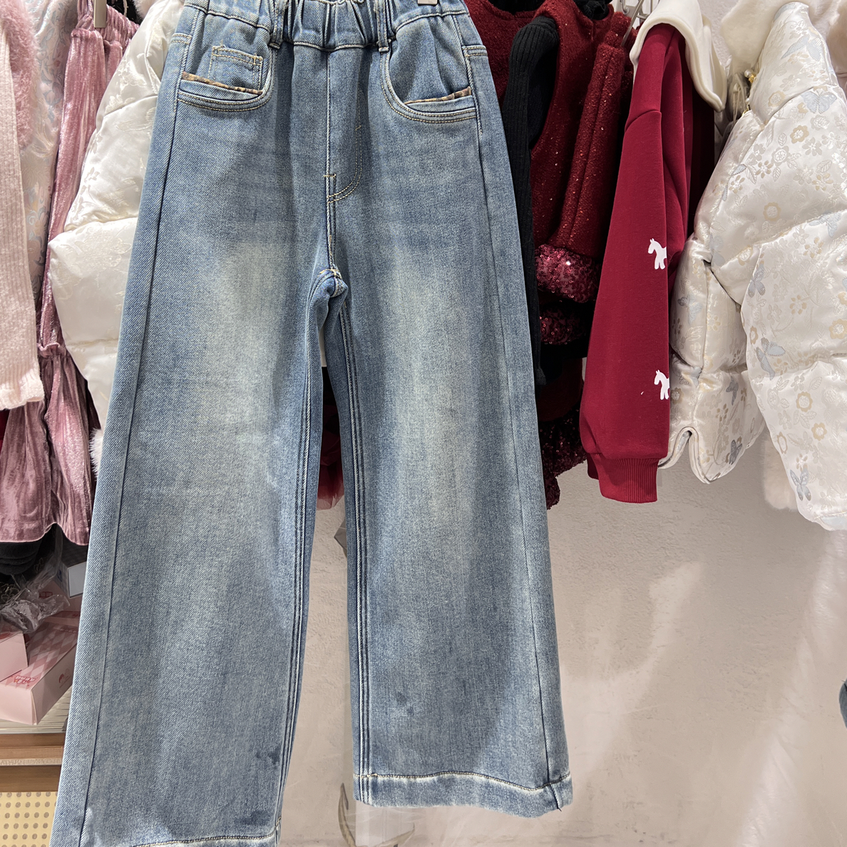 绝了！加厚奥利绒软儿童牛仔裤