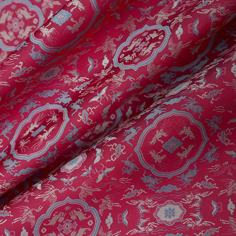 【上久楷·鹤鹿同春柿蒂】宋锦140门幅面料【一经剪裁概不退换】