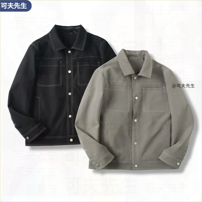 韩版休闲2025春高品质秋冬夹克通勤工装风薄款外套高档明线棉感