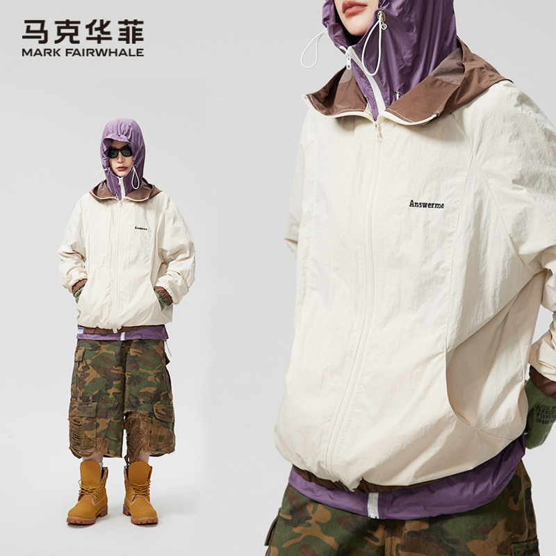 马克华菲户外运动复古百搭潮流连帽男士夏季防晒衣轻薄外套
