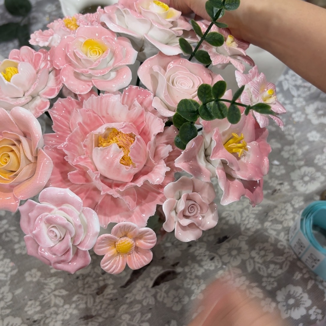 1241 陶瓷花拍满20元发货退款的拉黑