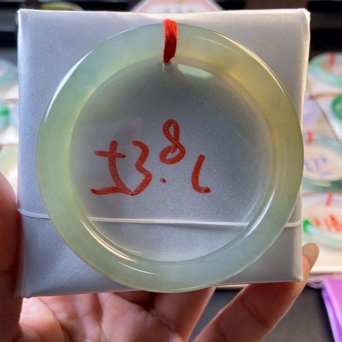 翡翠未镶嵌手镯21冰透冰黄