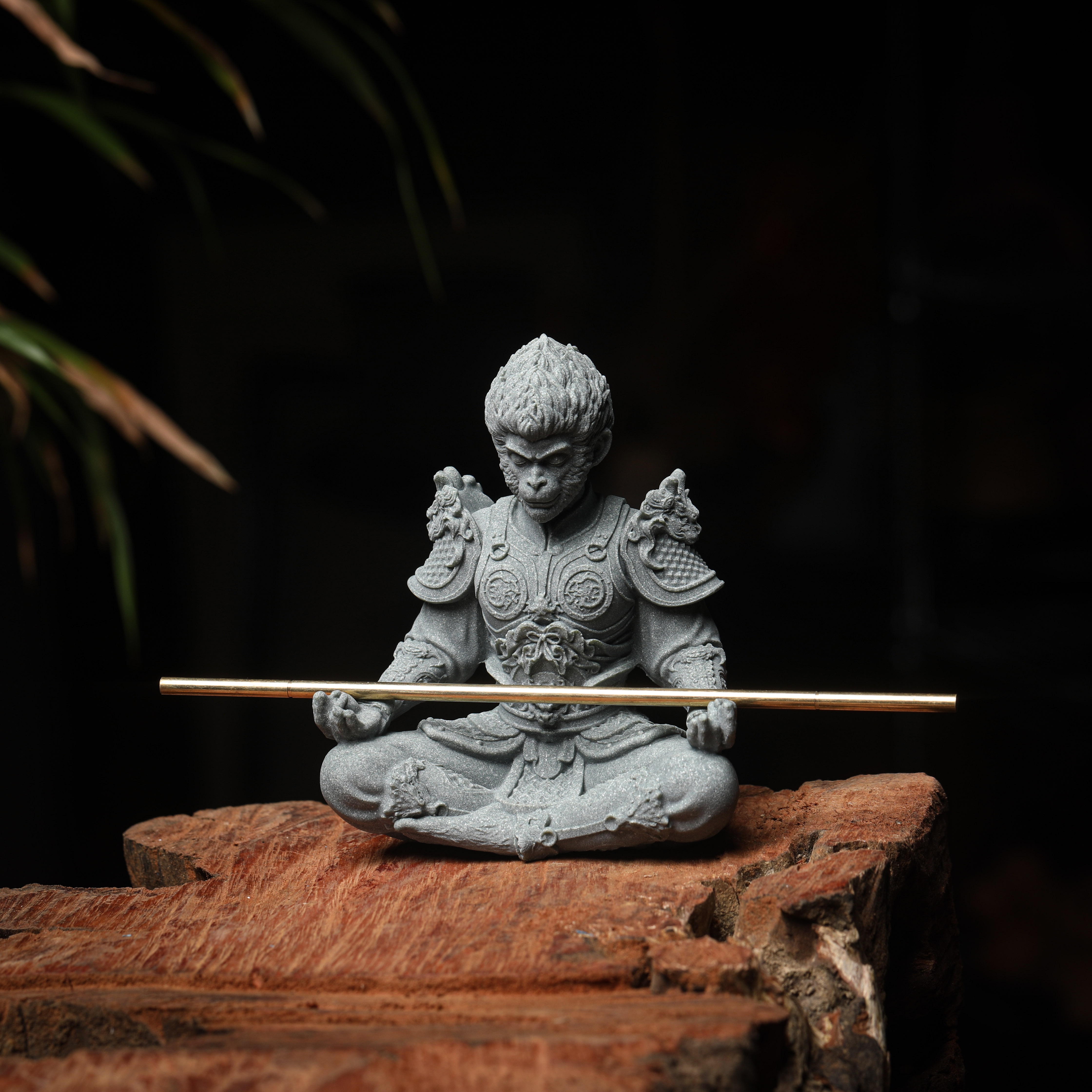 青砂石斗战胜佛悟空【10*6*12】家居禅意摆件博古架摆件茶空间摆件