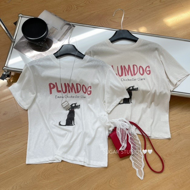 00386 字母黑狗狗T恤