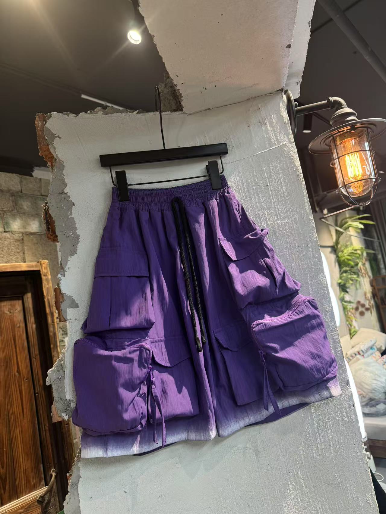 吾2025【Y】3月23日 儿童男童女童紫色大口袋短裤3015-