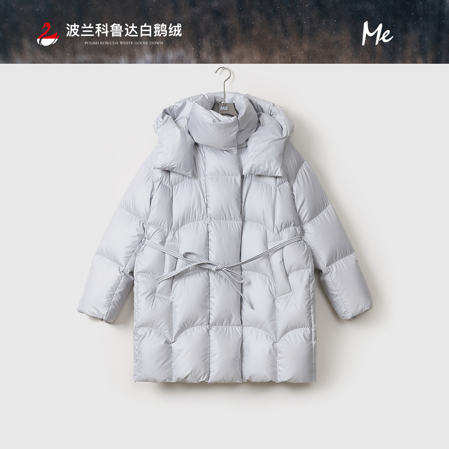 ME【波兰进口科鲁达黑钻小蛮腰一手长系列】白鹅绒羽绒服MEQA4015