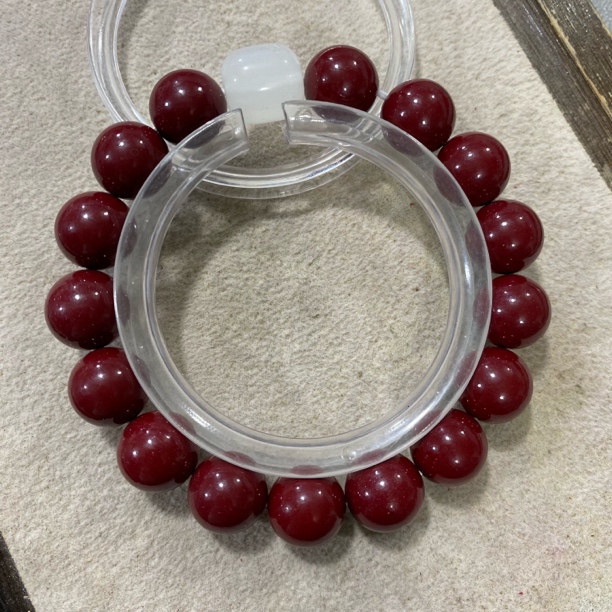 含辰砂工艺品C47 含辰砂工艺品朱砂 卡1.2带配珠圆珠单圈手串
