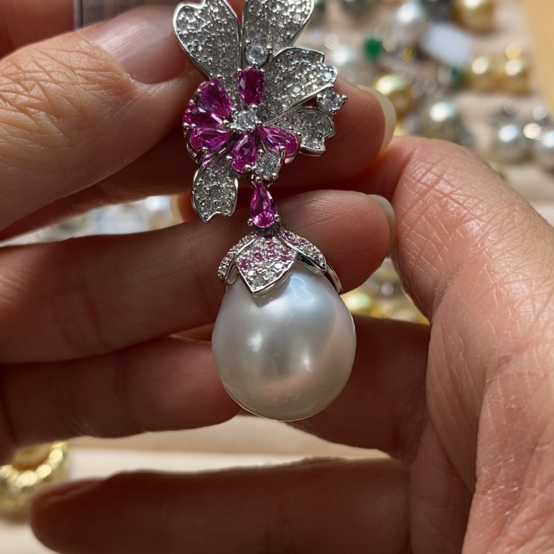 海水珍珠颈饰银S925镶嵌