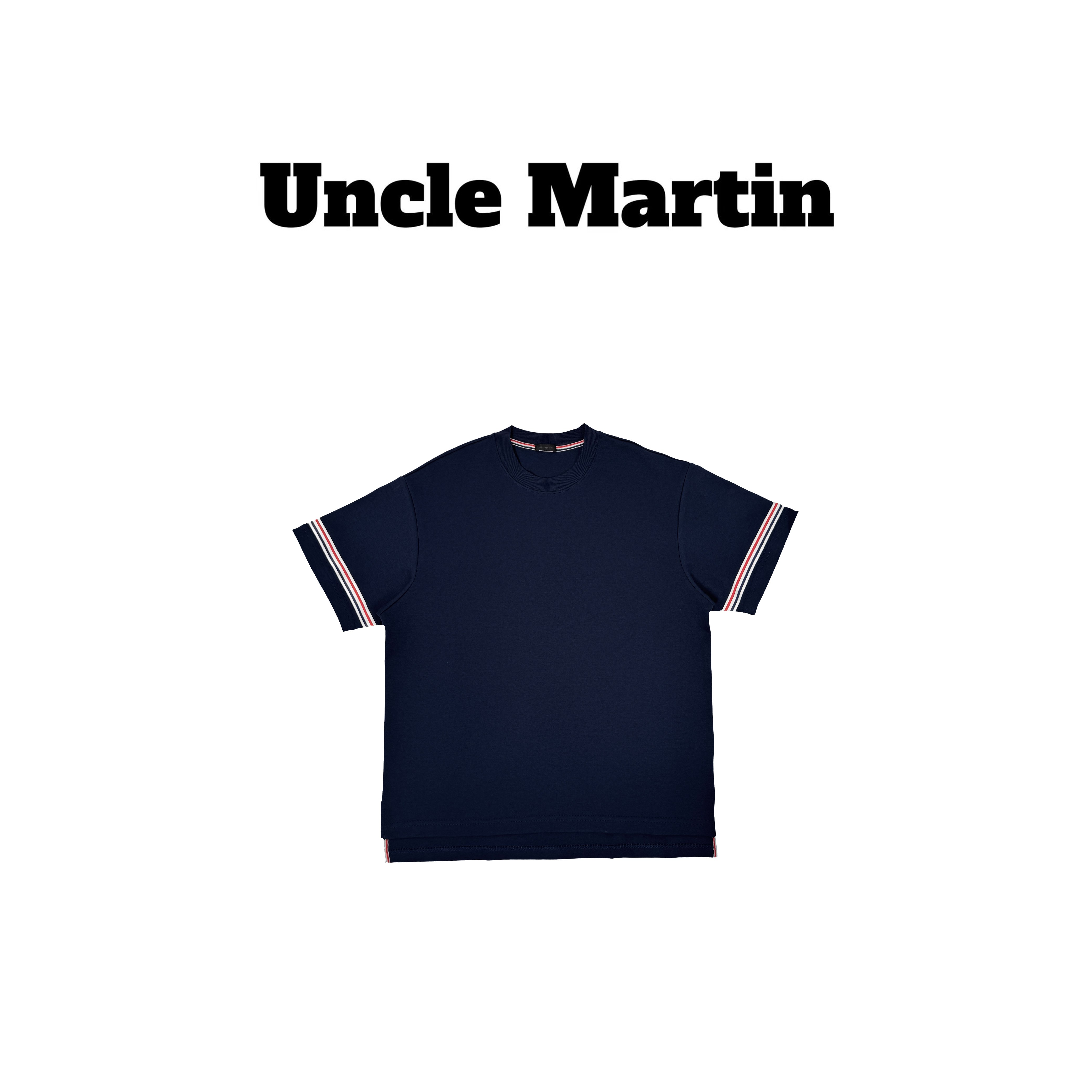 马丁叔叔 25新款百搭时尚T恤拼接三色条纹工艺-161