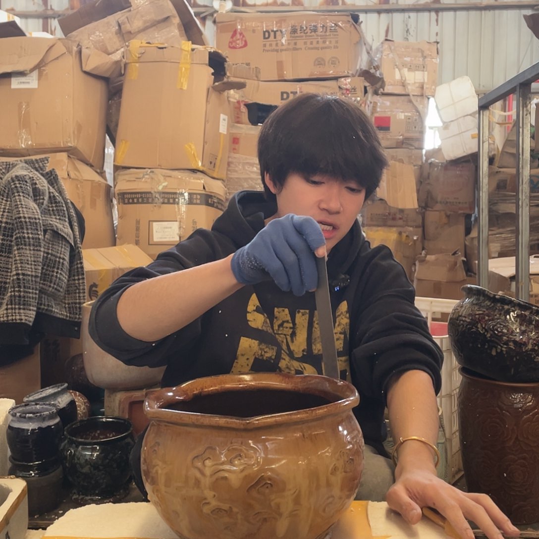 红陶宜兴陶瓷紫砂花盆