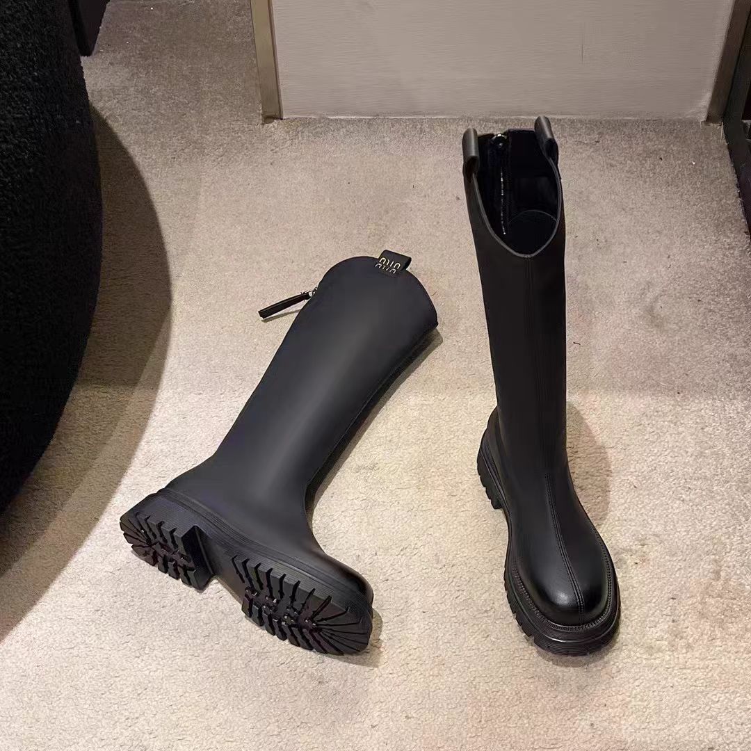 时尚英伦韩版厚底增高加绒弹力骑士靴8D02