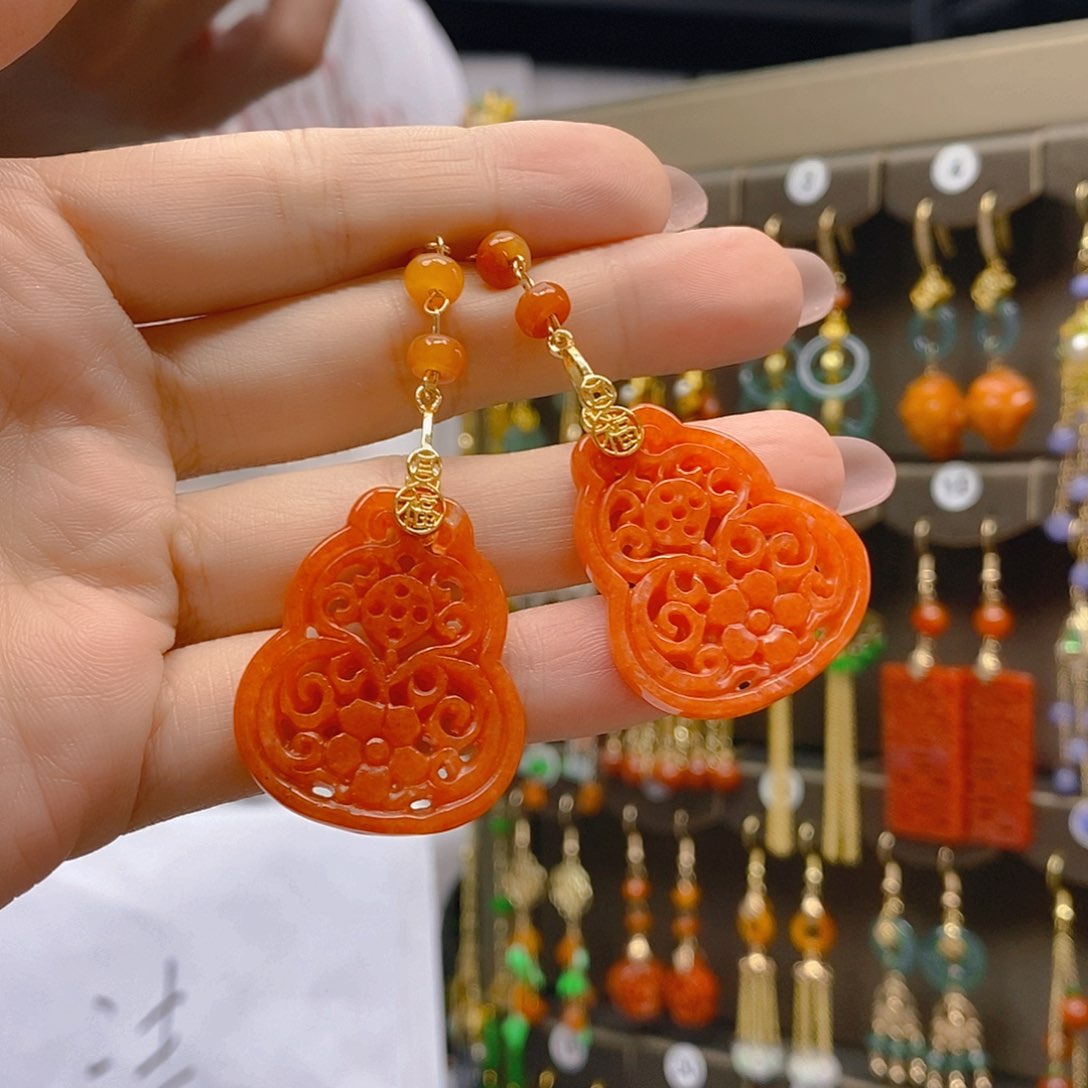 翡翠合金耳饰翡翠