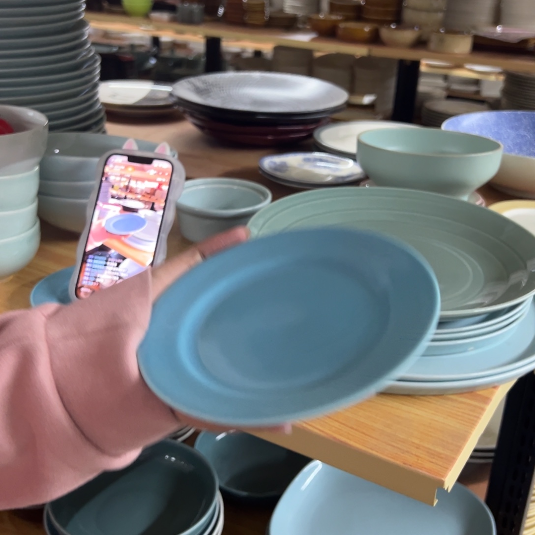 新骨瓷259瑕疵慎拍 深蓝色 6寸骨碟