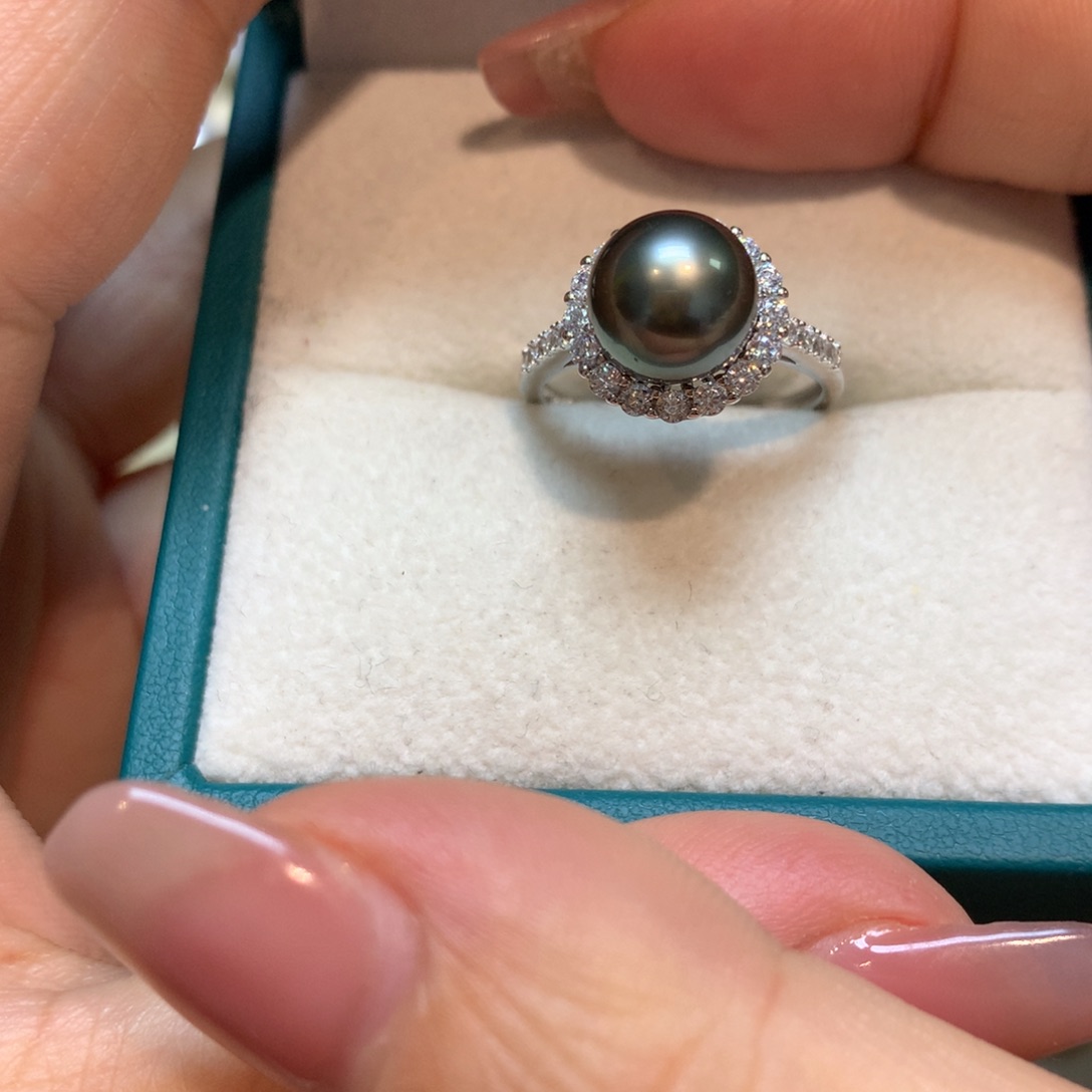 海水珍珠戒指银S925镶嵌