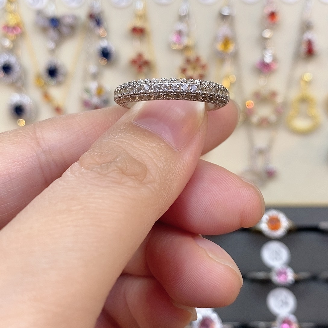 托帕石戒指银S925镶嵌