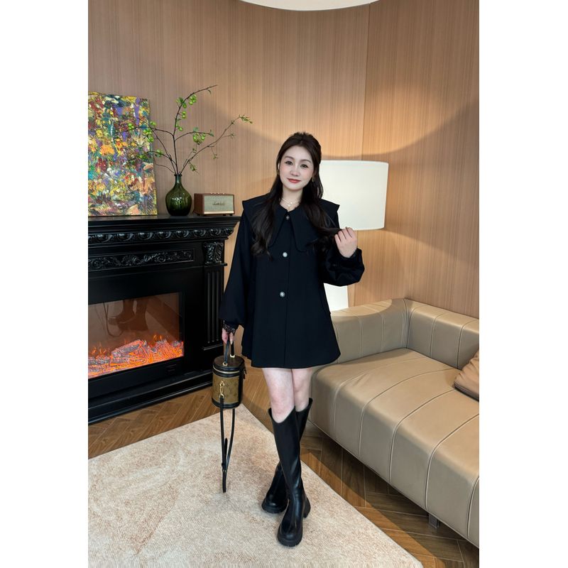 NANJIE/楠姐【黑色往事】复古法式重工韩版显瘦气质外套XNS6628