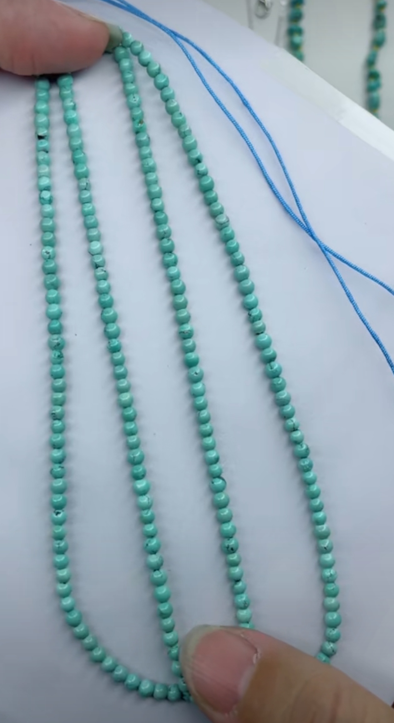 天然原矿绿松石米链卡3+