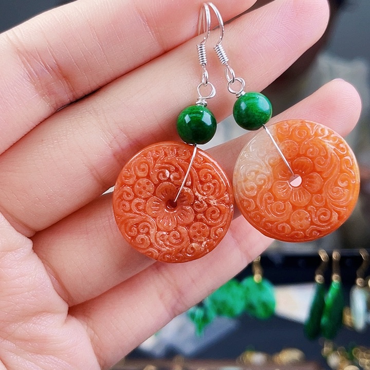 翡翠耳饰未镶嵌饰品