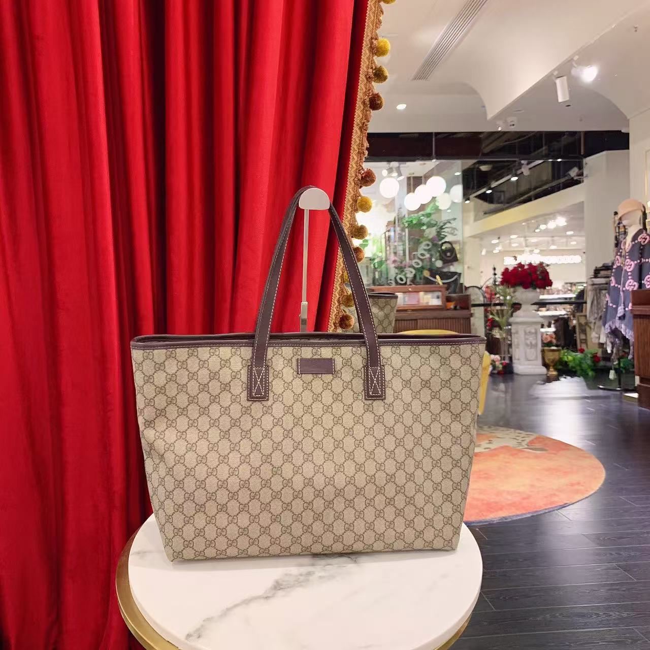 95新 GUCCI/古驰 GGS双G购物袋大号老花单肩包91589288