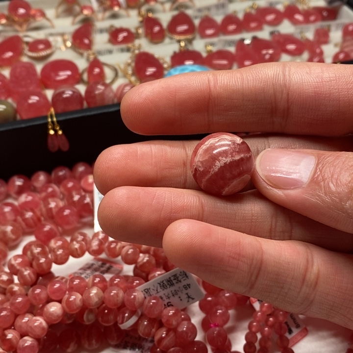 菱锰矿（红纹石）手链未镶嵌萧**潇