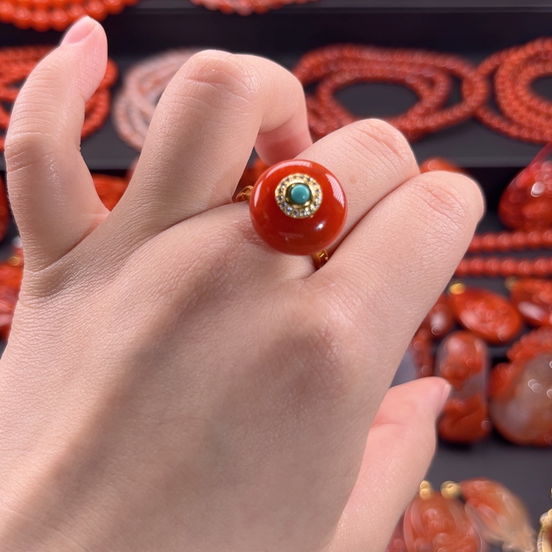 南红玛瑙南红银S925镶嵌