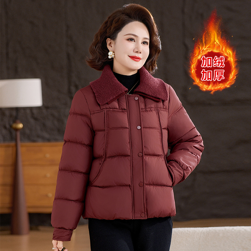 常规款厚款休闲风中老年女装女士棉袄立领百搭休闲气质短款加厚