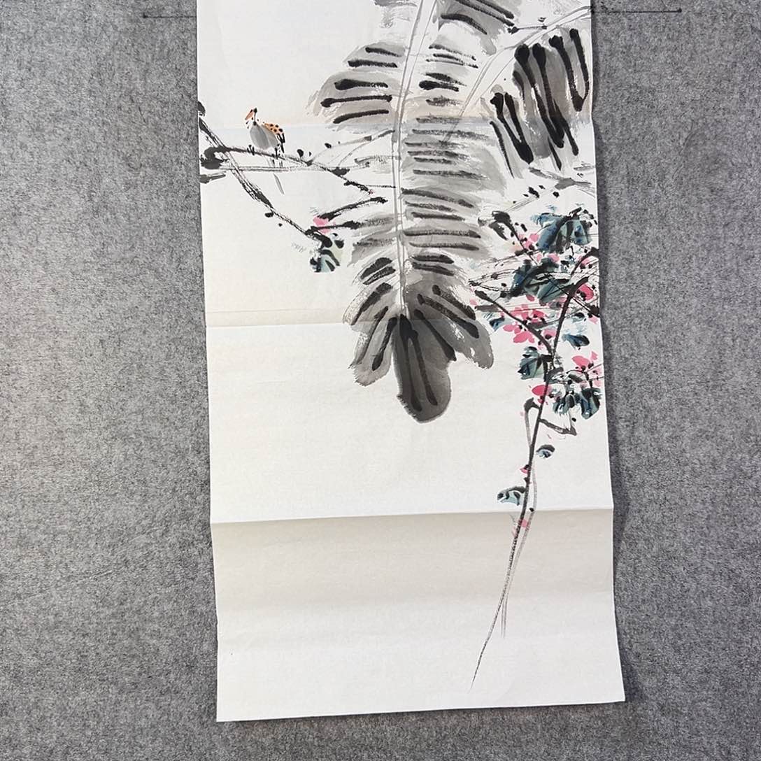 国画352 牡丹之花之叶的颜色与花色