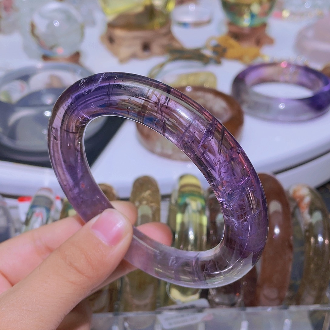 未镶嵌手镯水晶天然紫水晶手镯