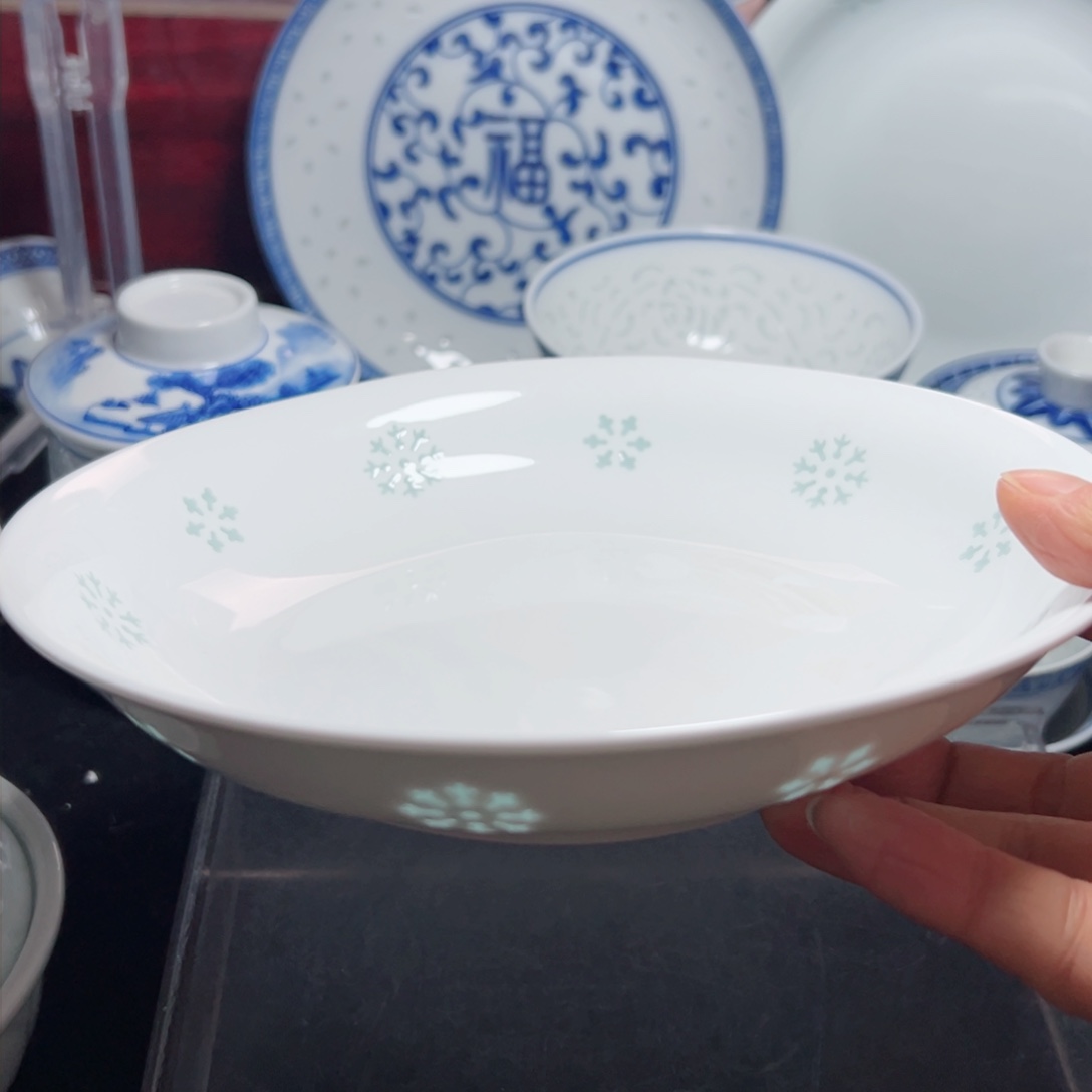 碗8寸雕刻雪花盘子