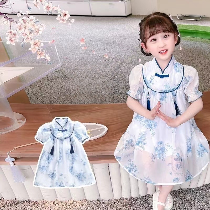 女童2025夏季新款新中式国风旗袍裙B0304