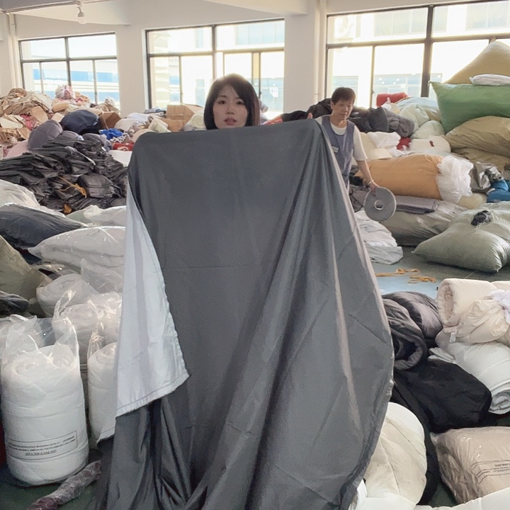 织物聚酯纤维双肩灰白有开口无拉链被套220*230