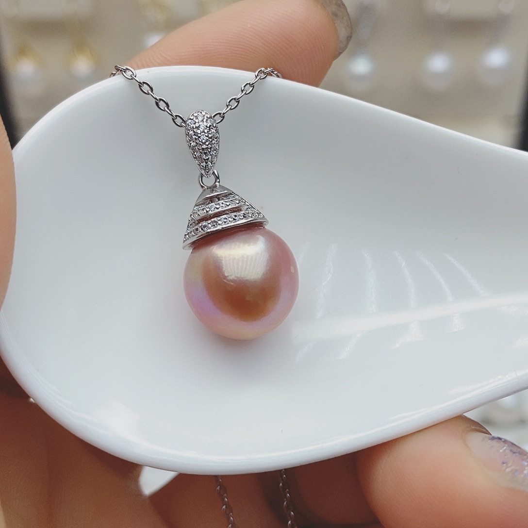 淡水珍珠颈饰银S925镶嵌