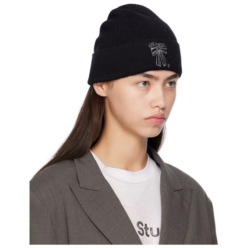 未使用 AcneStudios 娜娜专属 蝴蝶结徽标线帽 黑色