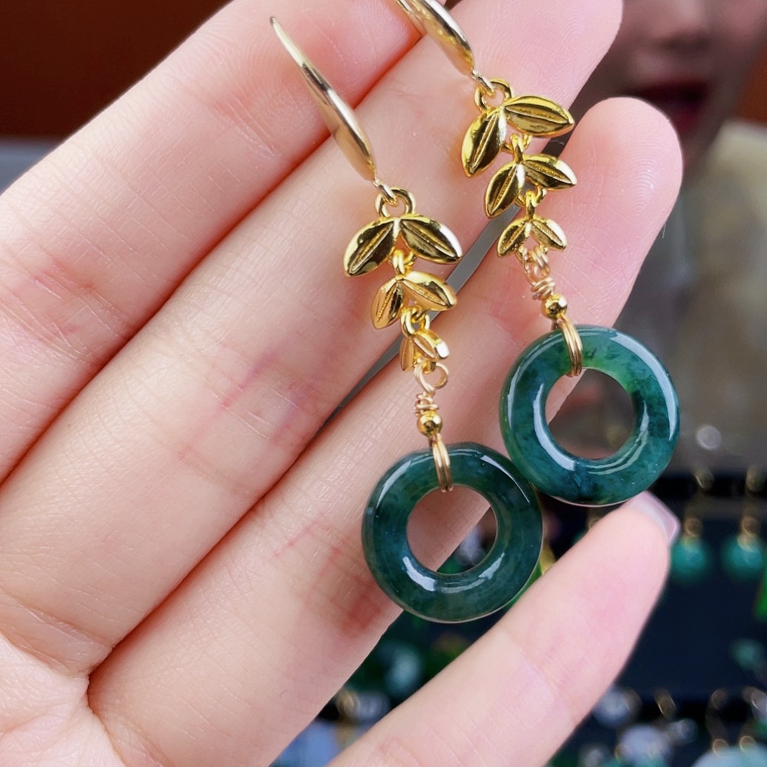 翡翠未镶嵌耳饰饰品