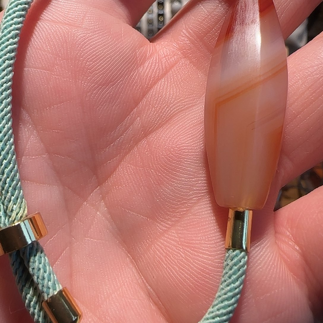 玛瑙/玉髓合金颈饰三文鱼缠丝鸿运当头 橄榄手工珠