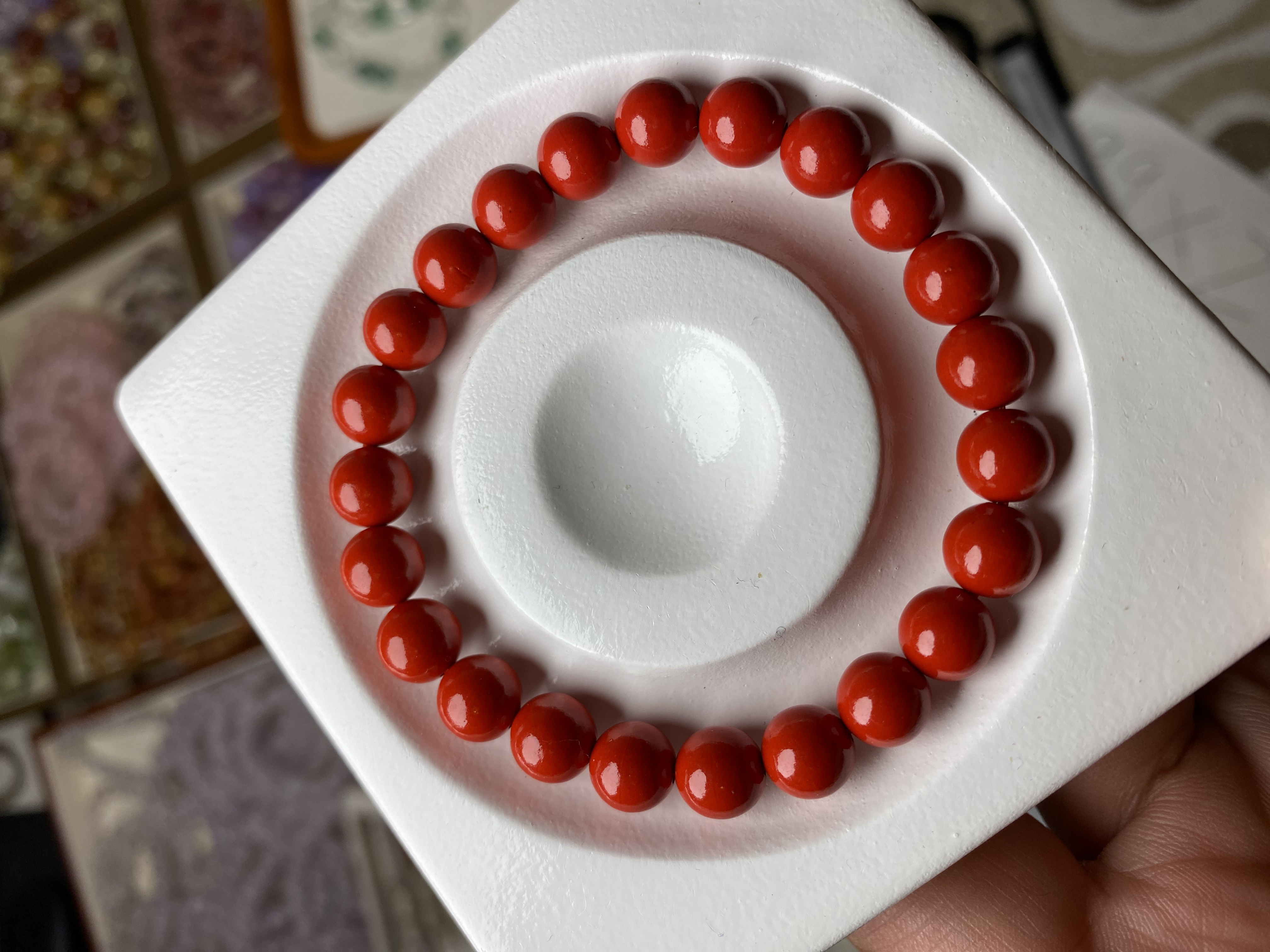 朱砂帝王红砂手串红色8mm