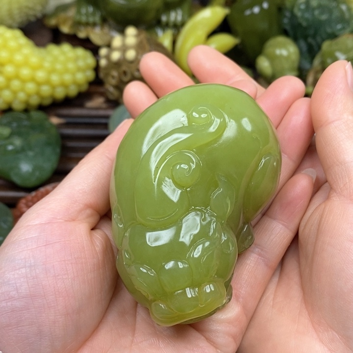 蛇纹石玉手把未镶嵌用****0