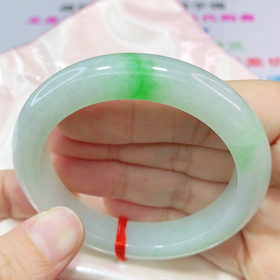 未镶嵌手镯翡翠53.6圈口正圈