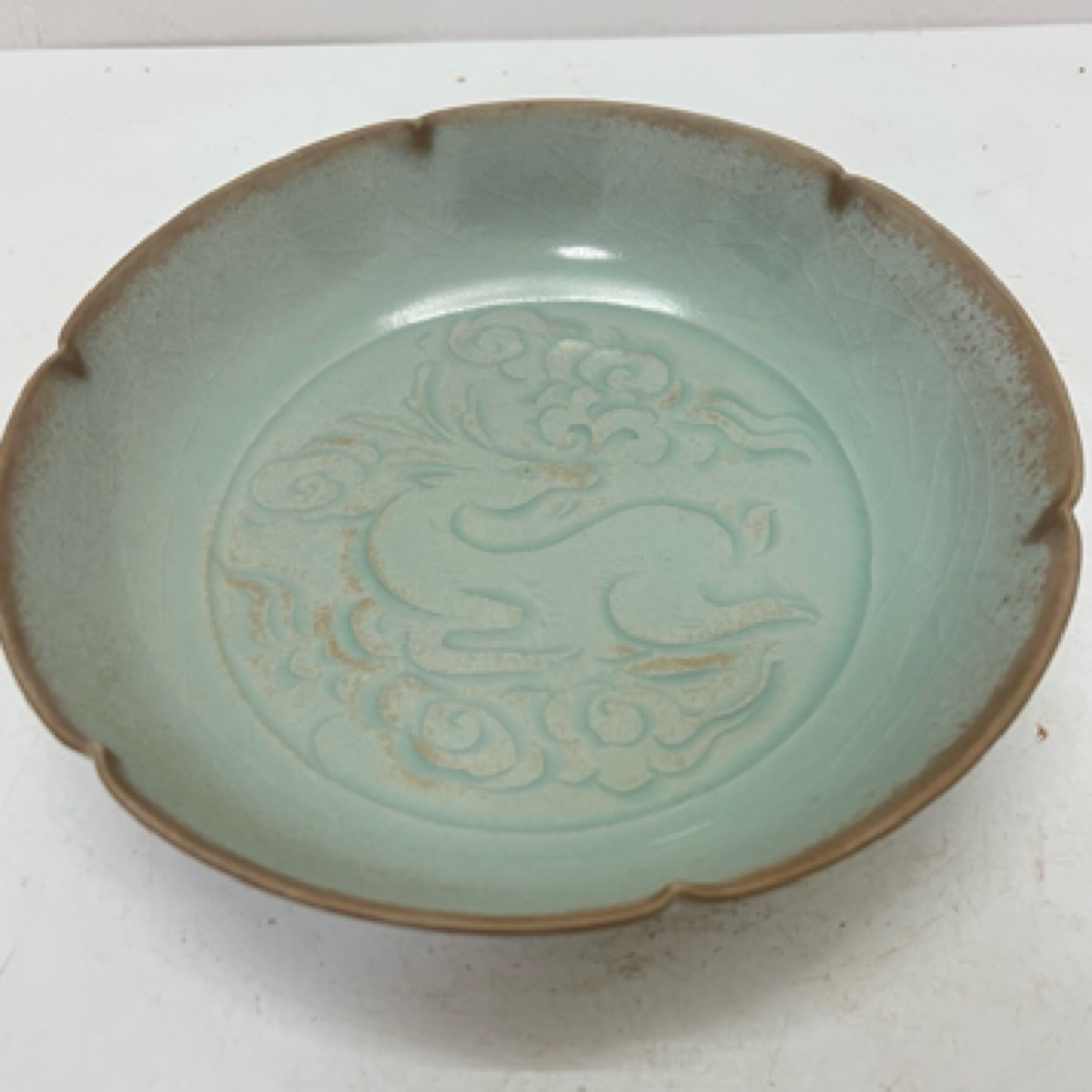 汝窑清凉寺花口洗器型规整胎质干老釉面莹润纯手工老物件
