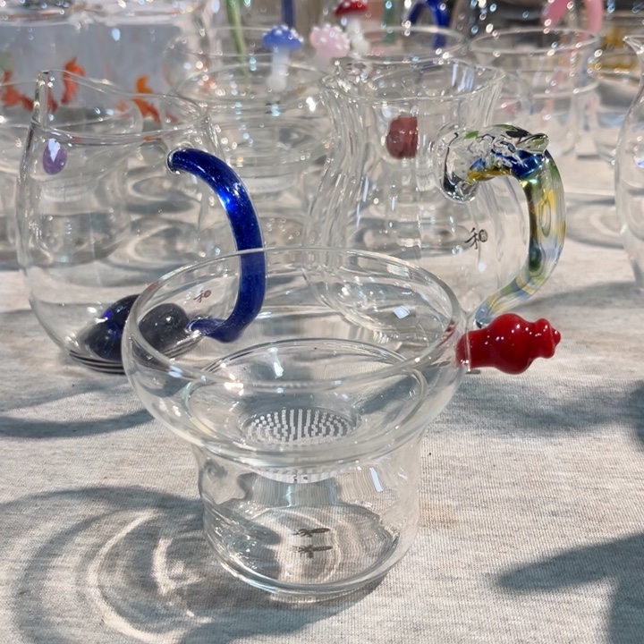 玻璃手工艺品茶漏珠红