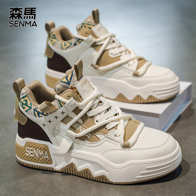 森马男鞋高帮板鞋百搭潮流小白鞋男士冬季厚底增高运动休闲鞋小众