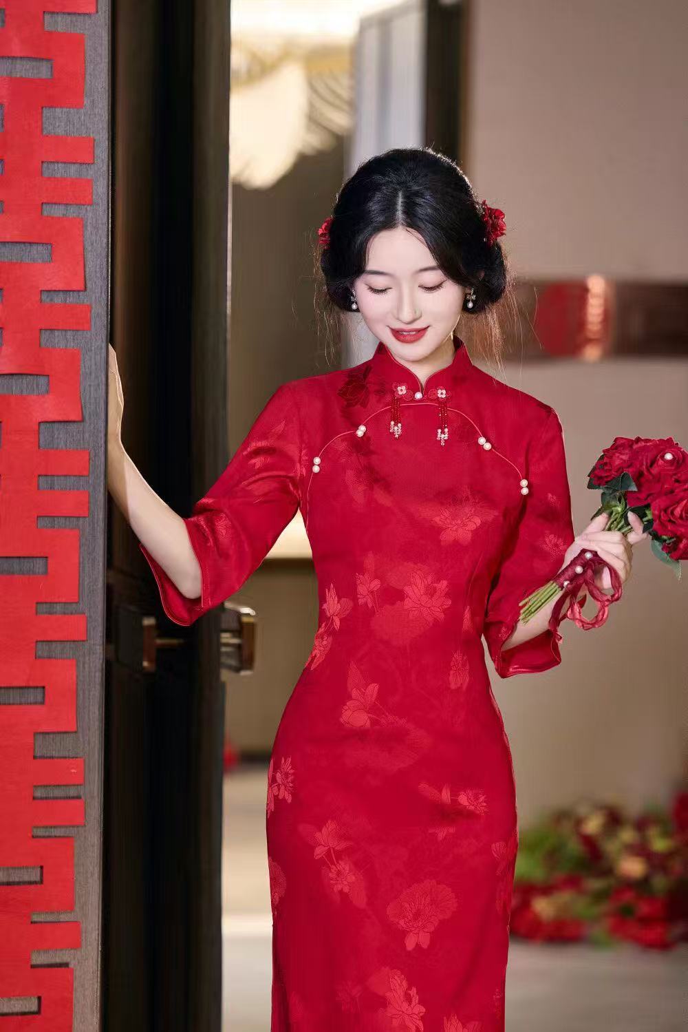 25504（敬酒服）秋季时尚旗袍
