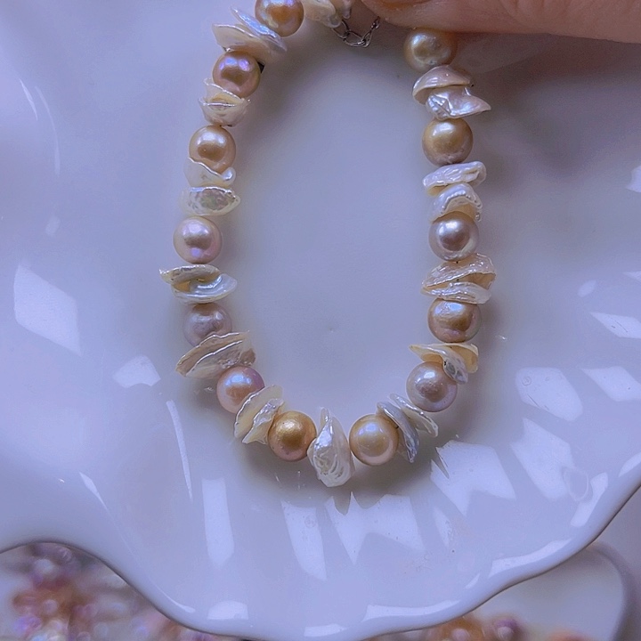 淡水珍珠手绳合金