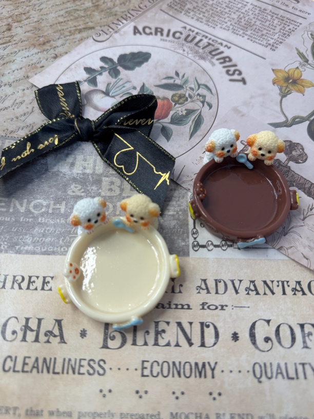 定制食玩棉花糖聚宝盆高货DIY食玩树脂配件手作