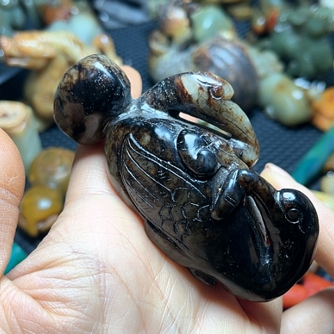 白玉菩提吊坠摆件