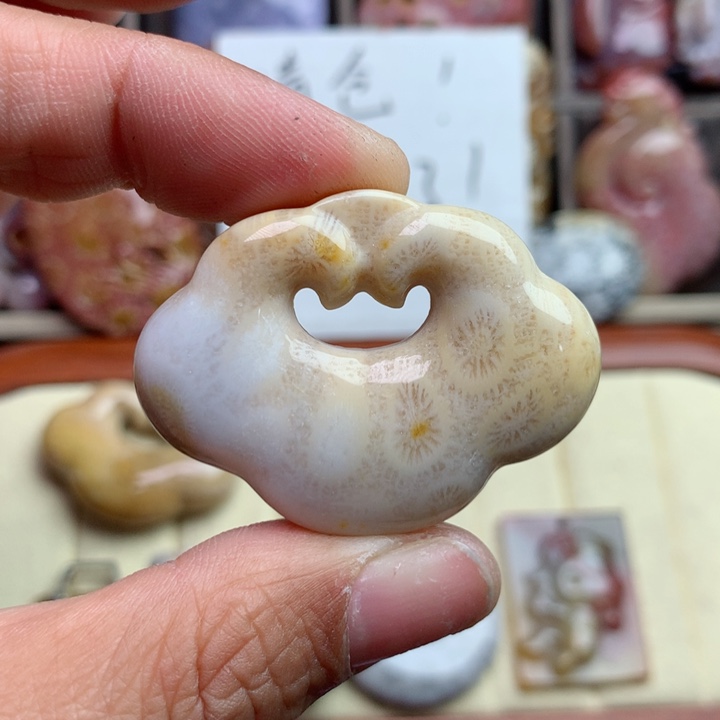 硅化珊瑚（珊瑚玉）颈饰未镶嵌