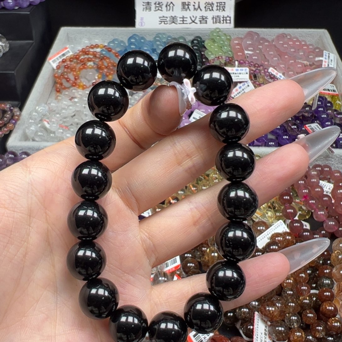 手链未镶嵌水晶卡12精品黑曜石74