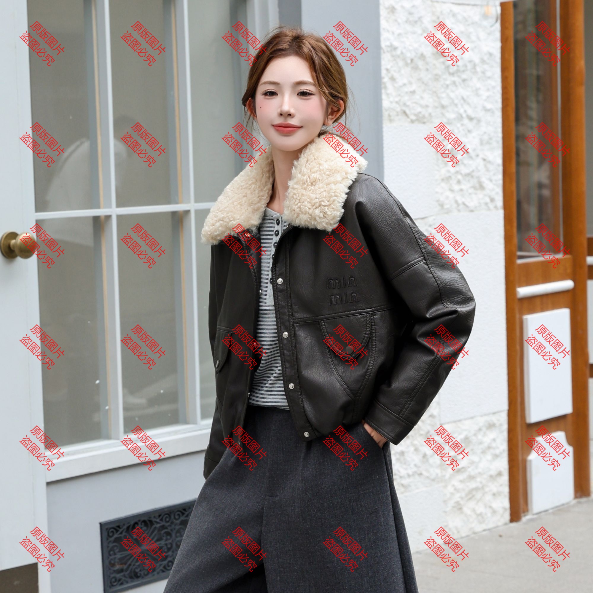 【CLOTHING/原创设计】FA 2025冬季新款美式复古皮衣外套酷飒风夹克