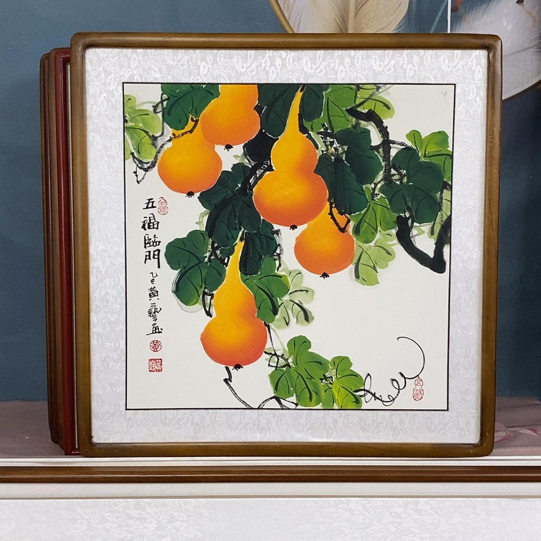 国画带框尺寸62厘米手绘包邮