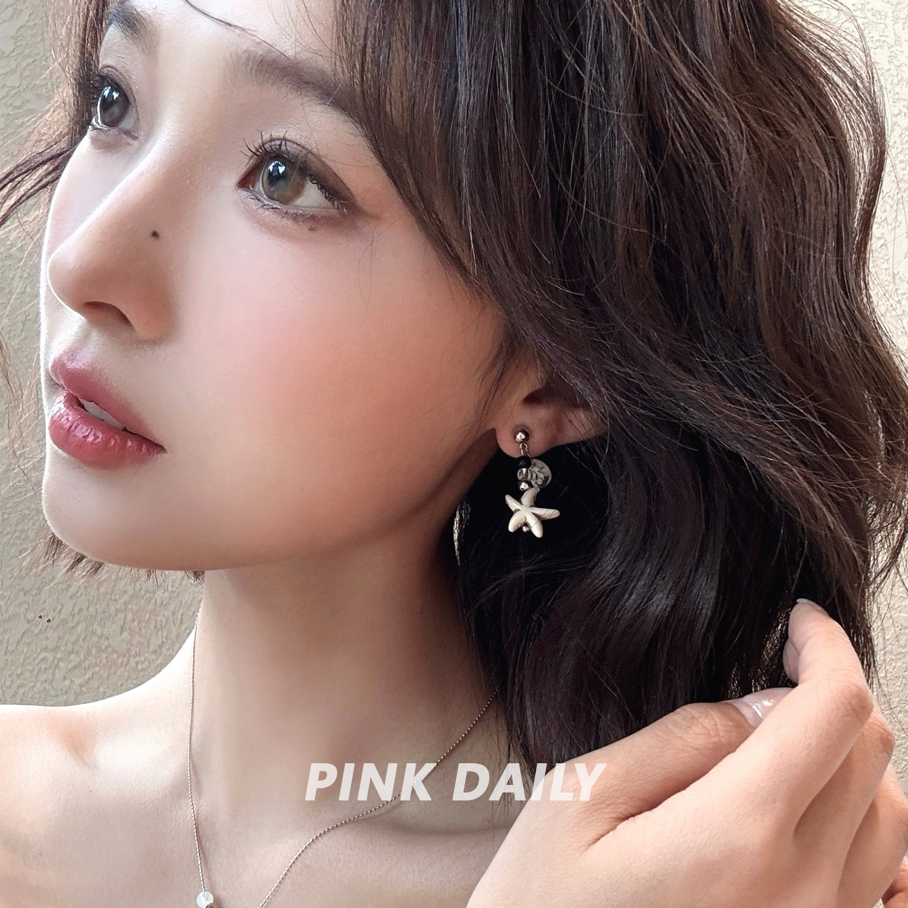 合金树脂耳饰 Pink Daily海边度假风做旧海星耳钉银针女夏季耳饰